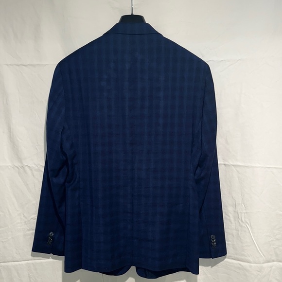 Reaction Kenneth Cole sport coat / blazer blue plaid 40R - Picture 5 of 5